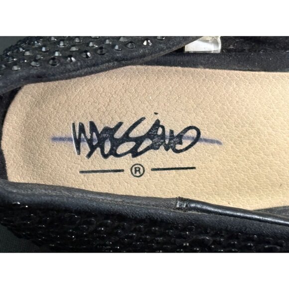 MOSSIMO WOMENS BLACK RHINESTONE STUDDED d'ORSAY SPARKLING BALLET POINTED FLATS - Picture 8 of 8